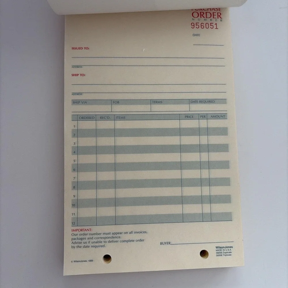 Wilson Jones Purchase Orders S8358 With Carbon, 53 Parts‎ Sets 5 1/8 X 8